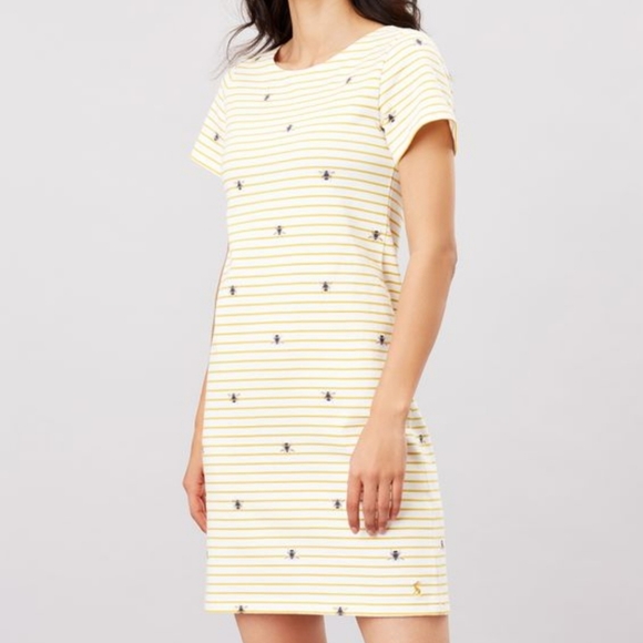 Joules Riviera Print Dress In Bee Stripe Size 4 - Picture 9 of 9